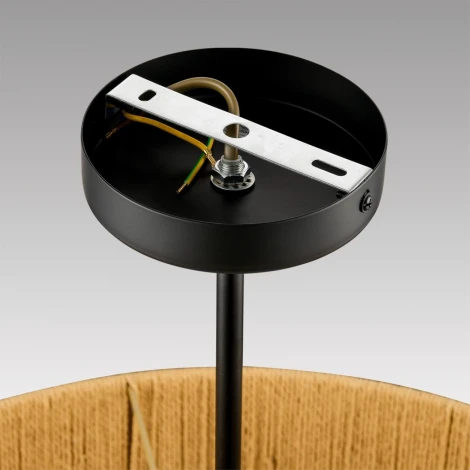 Потолочная люстра на штанге Lumion Silvana 8286/7 черный/коричневый, металл/веревка/стекло Е14 7*40W 220V