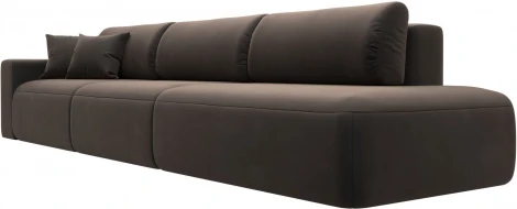 Диван прямой Лига-036 НПБ Модерн Лонг подлокотник слева (Коричневый/Велюр) Лига Диванов арт.121360L
