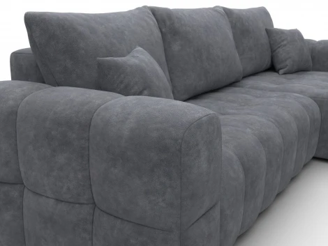 Диван угловой Лига-110 НПБ угол универсальный (ДВП,ДСП,ЛДСП,Брус,Фанера,Велюр/Темно-серый) Лига Диванов 136527