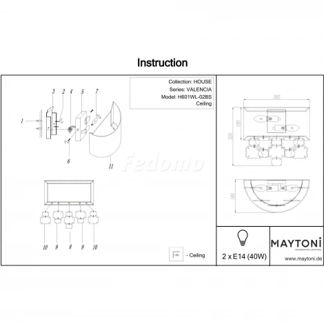 Бра Maytoni Valencia H601WL-02BS