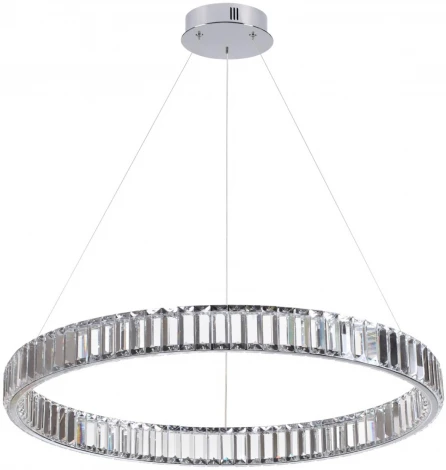 Подвесной светильник Odeon Light L-vision 4930/45L хром/прозрачный металл/хрусталь LED 45W VEKIA (220V, на тросе, кольцо)