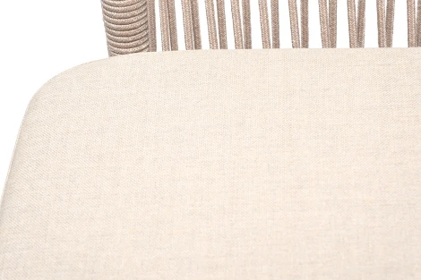 Обеденная группа на 6 персон со стульями Марсель, каркас белый, роуп бежевый 4SIS Малага MAL-CM6T1-7-SET beige