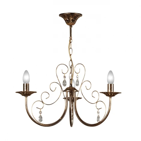 Люстра подвесная Day&Night, 3 лампы, черный с золотом и прозрачным