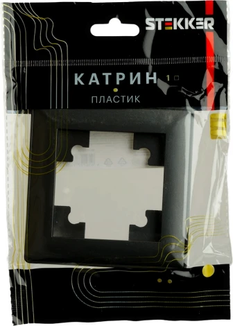Рамка на 1 пост (черный) Stekker Катрин 39812