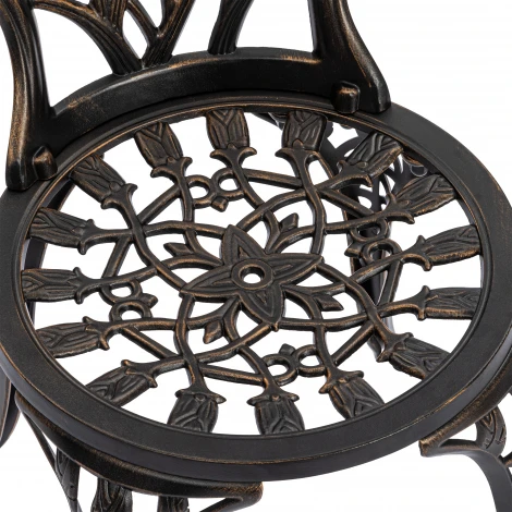 Комплект Secret de Maison Waltz of Flowers/Вальс Цветов (стол+2 стула) алюминиевый сплав, D60/H67, 47х41х86см, бронзовый Tetchair 11378