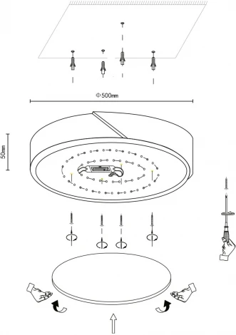 Потолочный светильник круглый Velante 445-447-01 (LED, 220V, пульт управления, круглые)