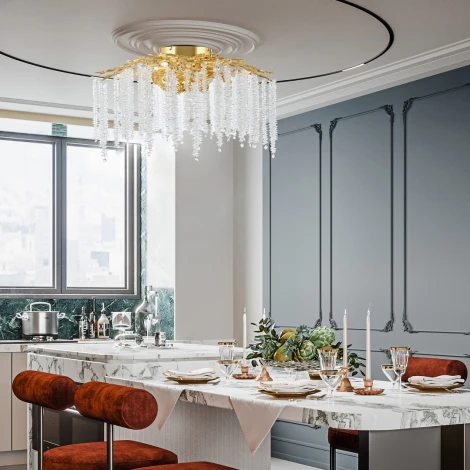 Потолочная люстра хрустальная Arte Milano Milano-3 23312.700.6.G9.A GD (220V)