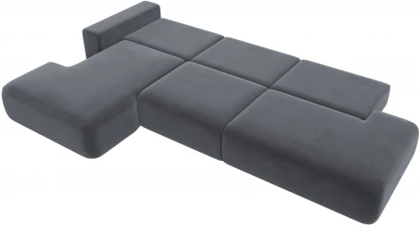 Диван угловой Лига-036 НПБ Модерн Лонг левый угол (Серый/Велюр) Лига Диванов арт.121429L