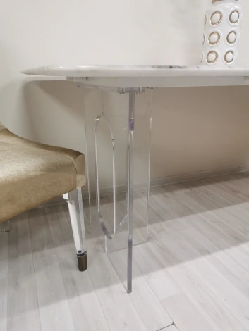 Стол обеденный IST-CASA Ардео F-1560, 200x100x76 см, белый мрамор