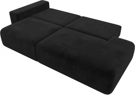 Диван прямой Лига-036 НПБ Модерн подлокотник слева (Черный/Велюр) Лига Диванов арт.121346L