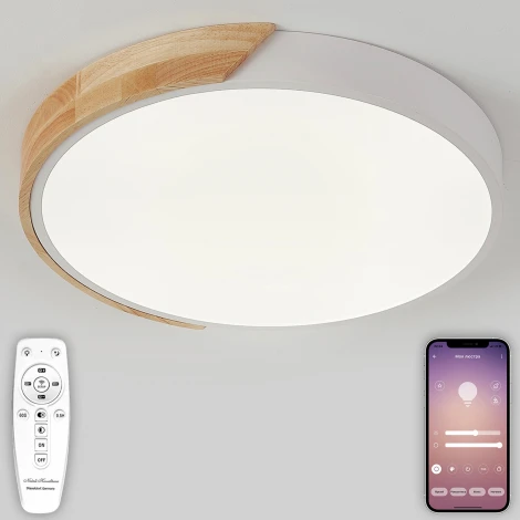 Потолочный светильник светодиодный Natali Kovaltseva Scandinavian LED LAMPS 81181 с пультом ДУ, моб. приложением 120W, белый, LED