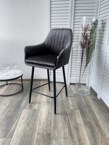 Полубарный стул Роден Blitz 14 Графит, велюр (H=65cm)