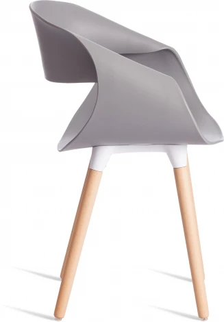 Стул QXX (mod. C1058-1) / 1 шт. в упаковке (Пластик,Дерево /Серый)