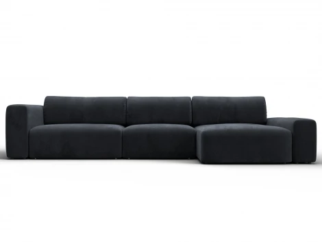 Диван угловой Лига-066 НПБ Лонг угол правый (ЛДСП,Фанера,Брус,Велюр/Темно-серый) Лига Диванов 131229