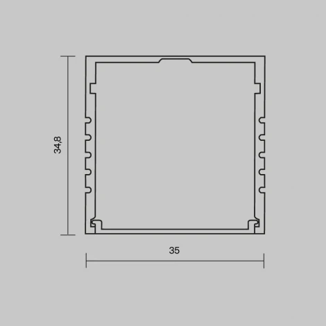 Алюминиевый профиль накладной 35x35 серебро, 2 м Maytoni Led Strip 631008