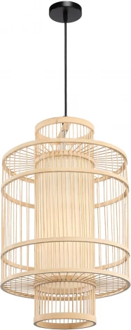 Подвесной светильник ST Luce Alma SL6241.523.01 Древесный/Белый E27 1*40W (220V, на проводе)