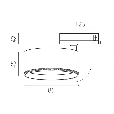 Трековый светильник трехфазный светодиодный LED 15W 220V с адаптером Lightstar Alta Pro A5537QT