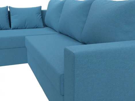 Диван угловой Мансберг левый угол (Голубой/Рогожка) Лига Диванов арт.121539L