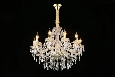 Подвесная люстра Koletta APL.755.13.10 (220V, хрусталь, подвески, на цепи, свеча)