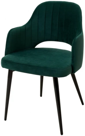 Стул FANTINE-LA ЗЕЛЕНЫЙ #19, велюр / черный каркас