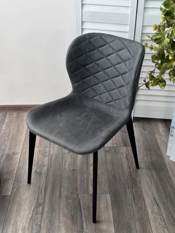 Стул КЛОД, цвет Kiprus-12 Темно-серый, искусственная замша / черный каркас М-City