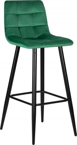 Стул барный DOBRIN NICOLE (черные матовые ножки, зелёный велюр (108-64))