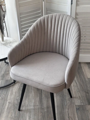 Стул ШЕЛЛ 360 град. поворот. цвет B22 Серый, велюр / черный каркас M-City 64760