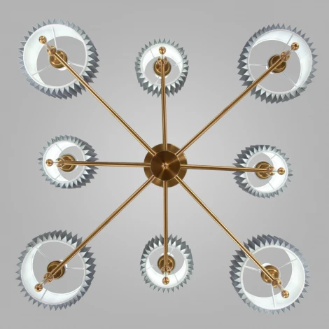 Потолочная люстра Wi-Fi на штанге Eurosvet Notturno 60162/8 латунь (220V, управление смартфоном, голосовое управление, умный дом - Minimir Home, Алиса, Маруся, Салют)