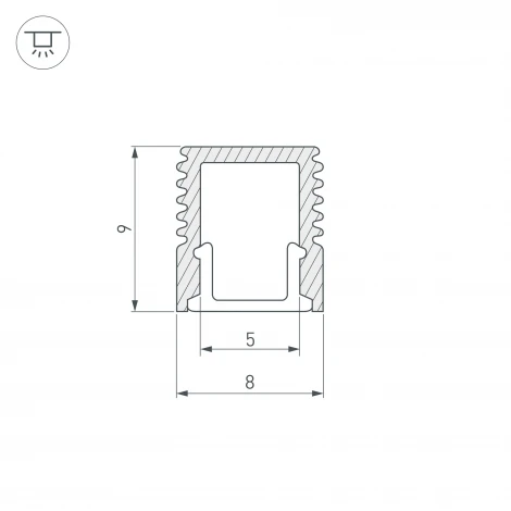 Профиль SL-MINI-8-2000 ANOD (Алюминий) 019322 Arlight SL-MINI