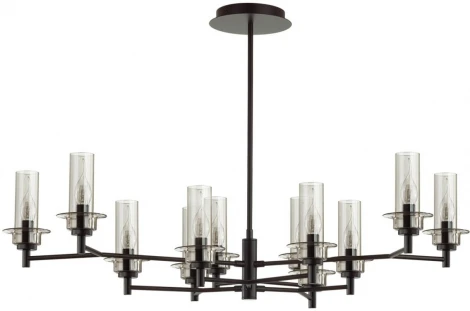 Потолочная люстра на штанге Lumion Madonna 6555/12C черный/дымчатый/металл/стекло E14 12*40W 220V