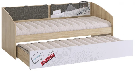 Энерджи Кровать, цвет дуб сонома/белый Mebelson (арт.MDE-07.1623)