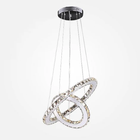 Подвесной светодиодный светильник с пультом хрустальный Grasia 90023/2 хром Eurosvet