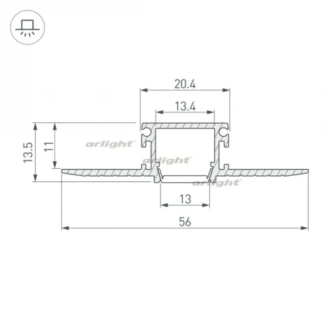 Профиль PDS-F-HIDE-2000 (Алюминий) 024017 Arlight