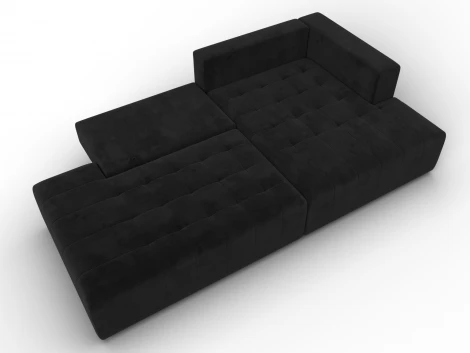 Диван угловой Лига-103 НПБ угол правый (ДСП,Брус,Фанера,Велюр/Черный) Лига Диванов 134819