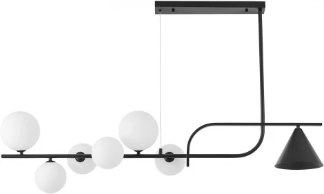 Потолочная люстра на штанге Lumina Deco Amadeo LDP 7036-7 BK+WT (220V, на проводе)