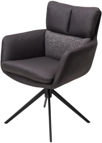 Стул LUIS 360 град. поворот Серый Maison 99# / OTE COBBLE 457 / черный каркас, ®DISAUR (арт.621M05778)