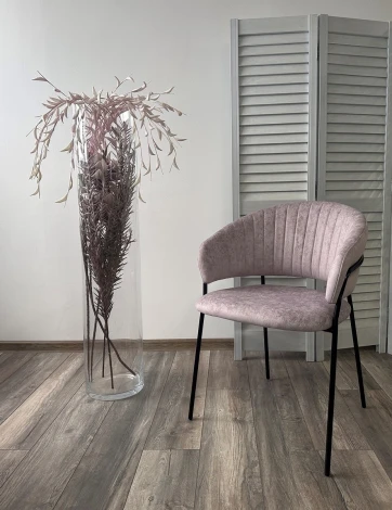 Стул M-City ГЕММА, цвет RAIN 10 lavanda, велюр / черный каркас