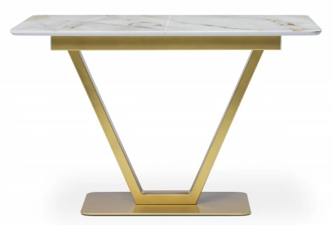 Стол на тумбе Woodville Бугун белый / золото 500006