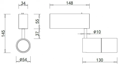 Трековый светильник магнитный 10W 24V Donolux Heck DL18789/01M Brass (LED)