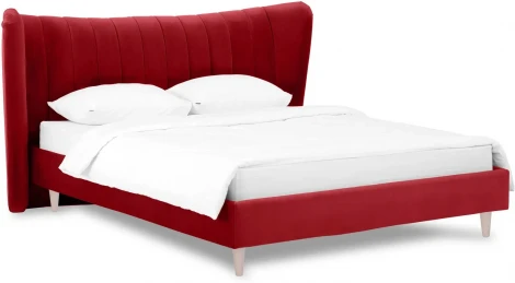 Кровать Queen II Agata L ОГОГО (арт.574781), (Ткань/Бордовый)