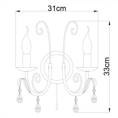 Бра Arte Lamp Romana A1742AP-2BK