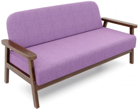 Диван Arsko прямой Флори М орех рогожка фиолетовая