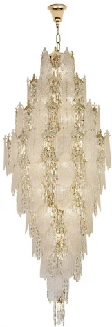 Подвесная большая люстра каскадная Odeon Light Tears 5049/54 золото/прозрачный/металл/хрусталь/стекло E14 54*25W (220V, подвески, на цепи)