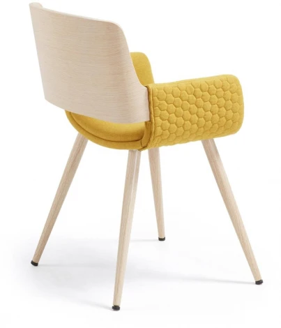 Обеденный стул La Forma (ex Julia Grup) Angie (Желтый,Горчичный/ Фанера,Сталь,Пена)