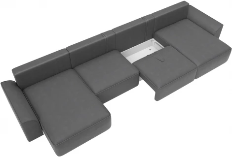 Диван п-образный Лига-048 НПБ лонг Лига Диванов (Замша) арт.128362