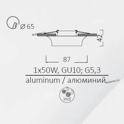 Встраиваемый точечный светильник Arte Lamp Cromo A1061PL-1CC