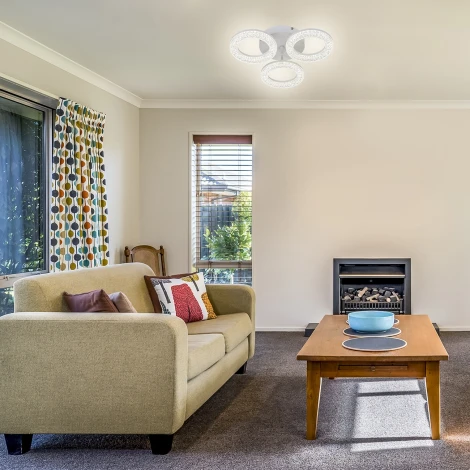 Потолочная люстра Escada Alunit 10281/3LED 60Вт, металл/акрил, белый (регулировка яркости, 220V, пульт управления, круглые)