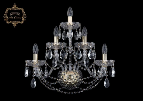 Бра Art Classic 10.11 10.11.2+2+1.195.XL.Gd.Sp (220V, хрусталь, подвески, подсвечник, свеча)
