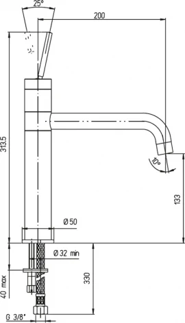 Смеситель Paini Cox 78CR579JOKM для кухонной мойки
