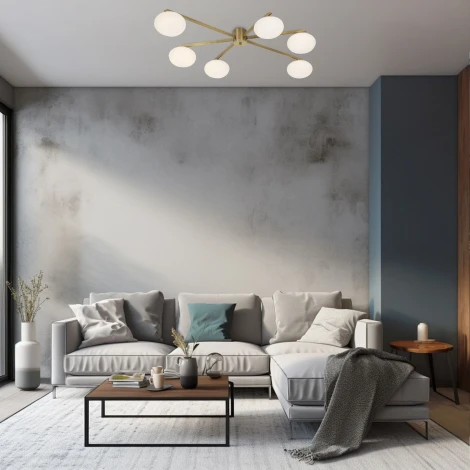 Потолочная люстра Eurosvet Opaline 70220/6 латунь (шар)